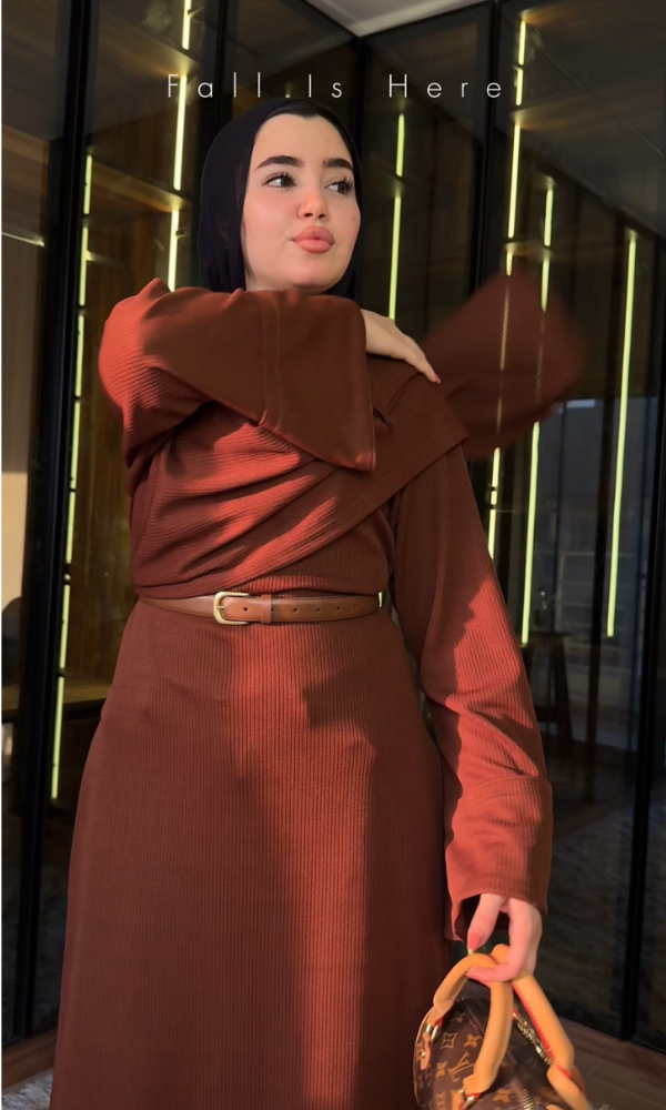 dress with a scarf